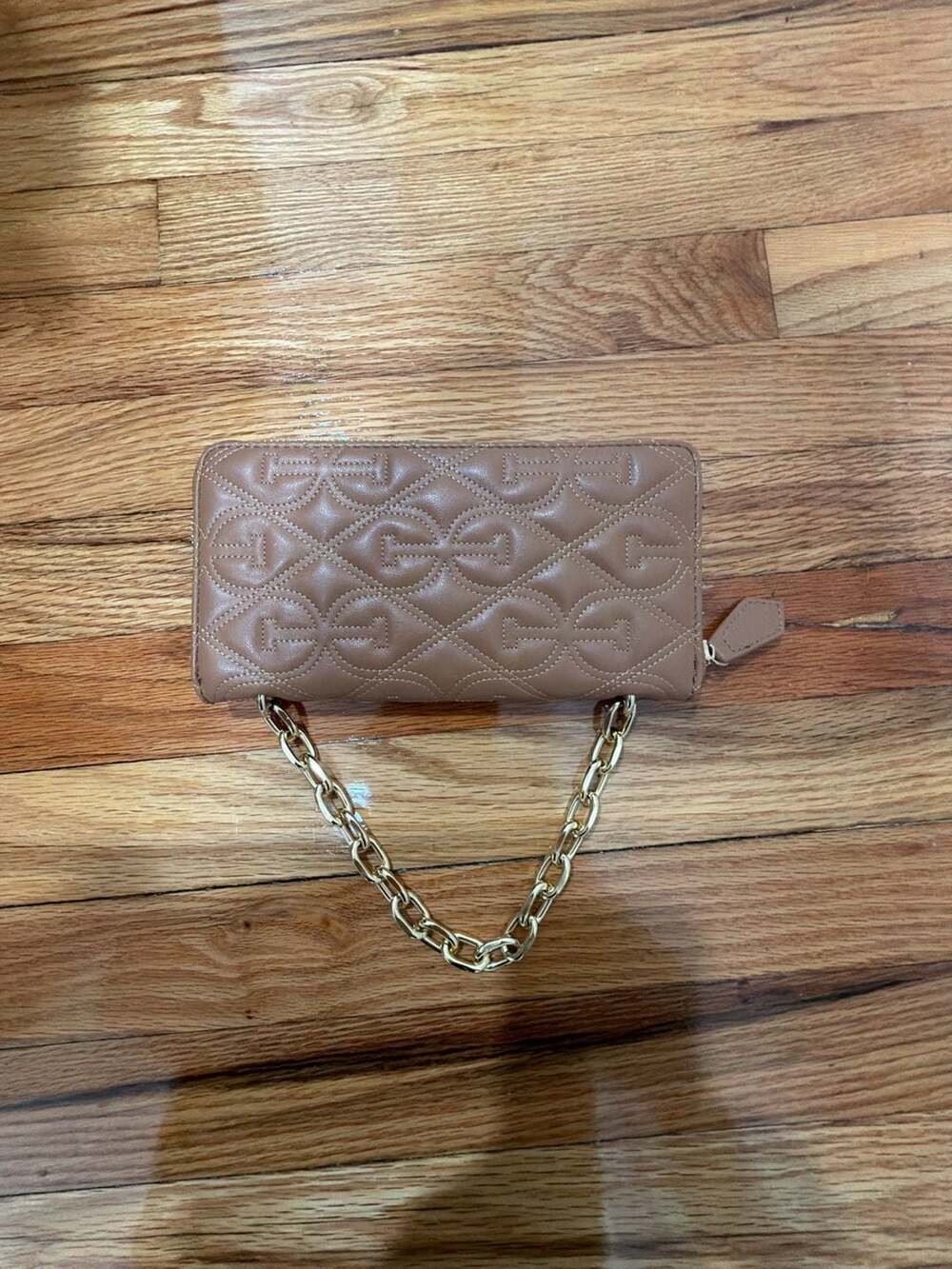 Sam Edelman Quilted Logo Zip Around Wallet with Chain Strap - Picture 3 of 4